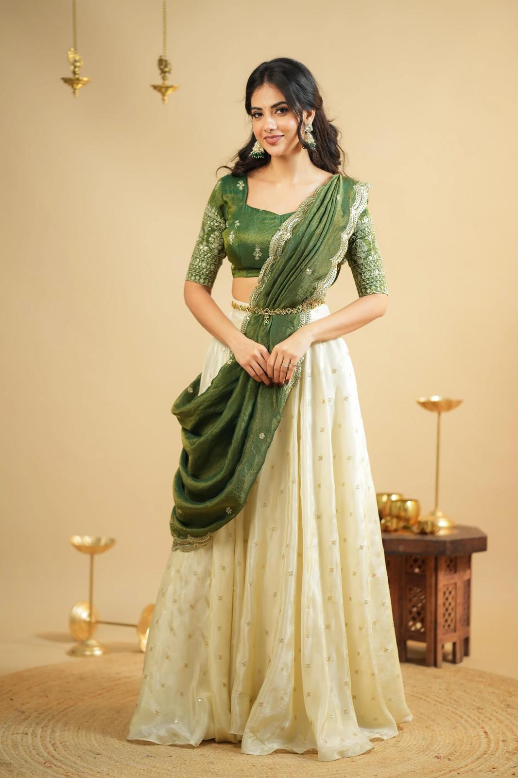 Chinon Silk Lehenga Set