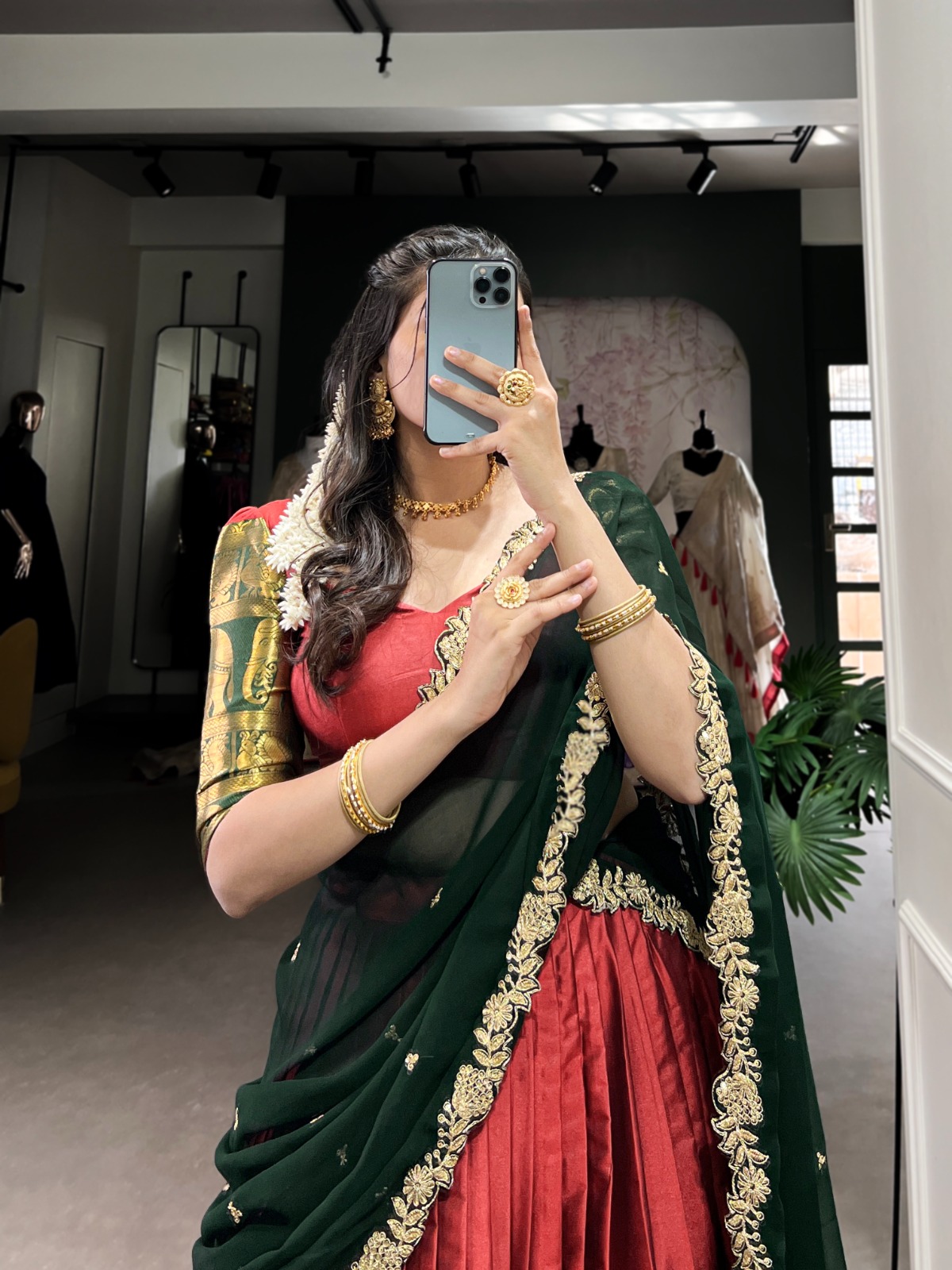 Narayan Pattu Lehanga in three colours - Image 4