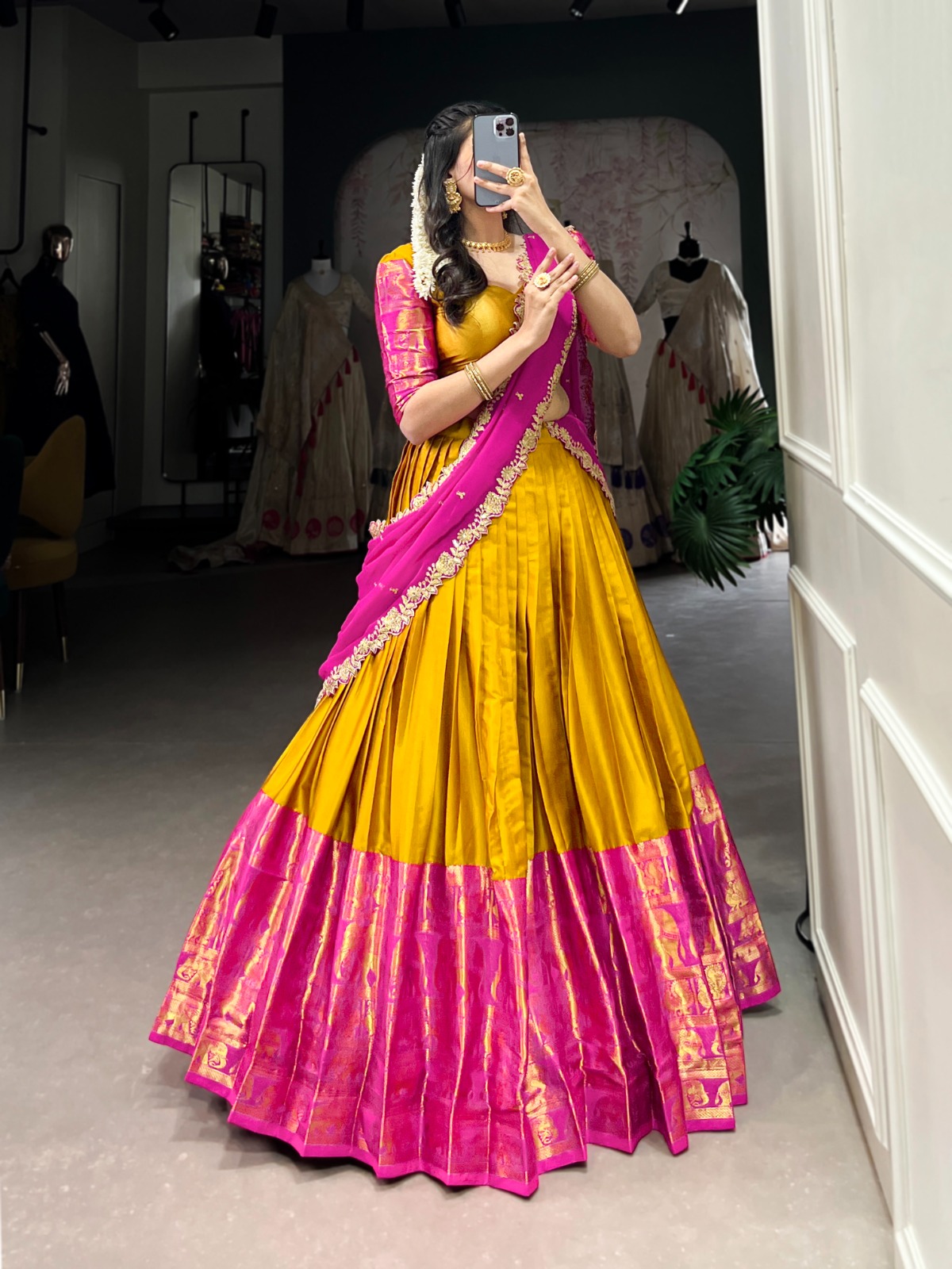 Narayan Pattu Lehanga in three colours - Image 8